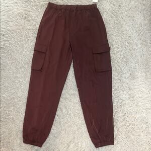 NET Splendid Brown Cargo Pants Elastic Waistband Relaxed Fit